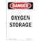 Signmission Safety Sign, OSHA Danger, 5" Height, Portrait Oxygen Storage, Portrait OS-DS-D-35-V-1850 - alternate 1